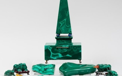 Group of Malachite Table Articles