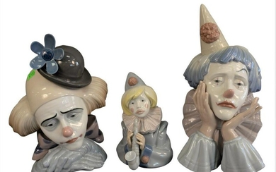 Group of Three Lladro Clown Figures, to include two Jer