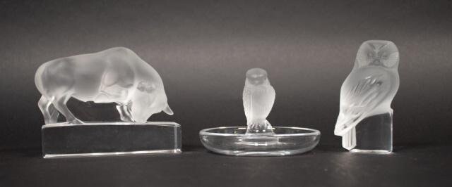Grouping of Lalique Crystal Animal Figurines