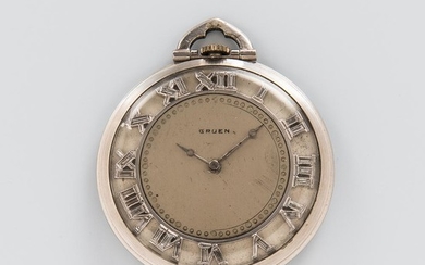 Gruen Art Deco Open-face Platinum Watch