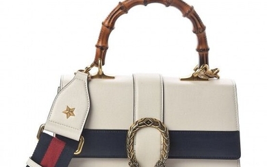 Gucci - Calfskin Medium Dionysus Top Handle Bag White Blue Hibiscus Red Clutch bag