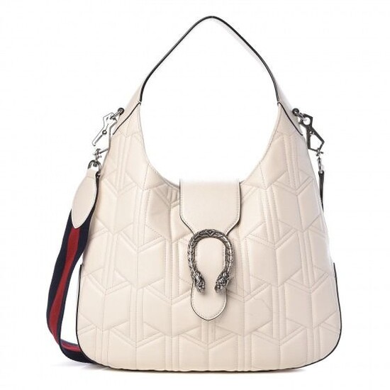 Gucci - Calfskin Quilted Small Dionysus Hobo White Handbag