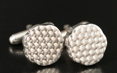 Gucci Sterling Honeycomb Patterned Cufflinks