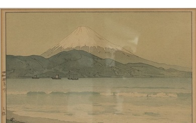 HIROSHI YOSHIDA, JAPAN (1876-1950), Mount Fuji from Miho, 19...