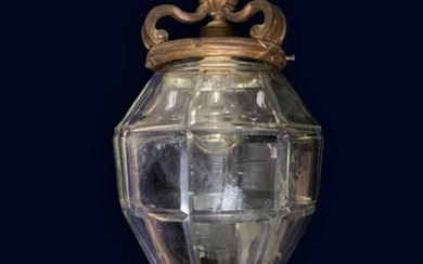 Hall lantern / halluster - Bronze, Cut Glass - late 19th / early 20th century