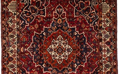 Hand-knotted Bakhtiar Red Wool Rug 10'0" x 12'4"