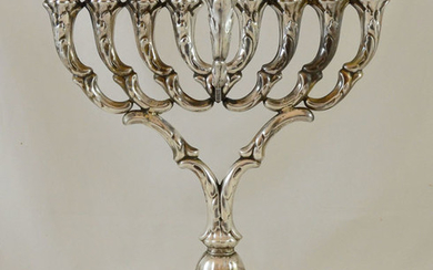 Hannukiah - .925 silver - Israel - Mid 20th century