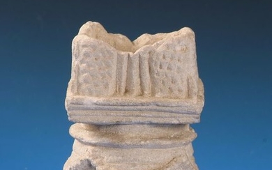 Hellenistic limestone small altar or incense burner, 11 cm