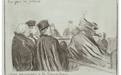 Honoré Daumier (1808-1879), Une Péroraison à la Démosthène, from Les Gens du Justice