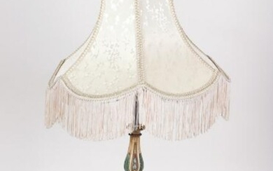 ITALIAN STYLE PRICKET LAMP ON MARBLE BASE C.1920