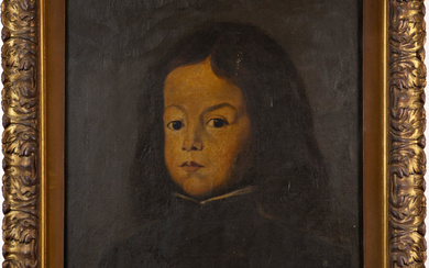 Ignoto "Ritratto di fanciullo" olio su tela (cm 46x38) in cornice (difetti e restauri)