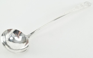 Isaac Hutton. Albany, New York coin silver ladle. Late