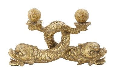 Italian Carved Giltwood Dolphins