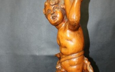 Italian carved fruitwood figural statue