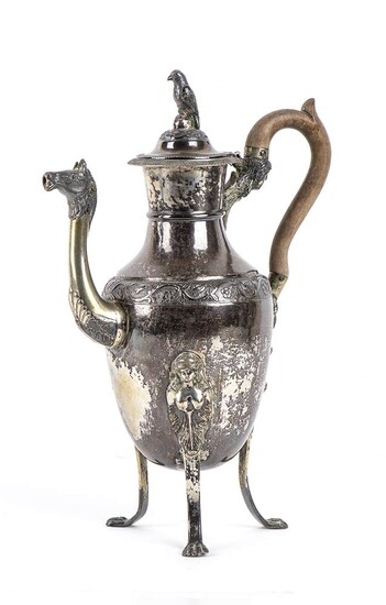 Italian silver coffee pot - Naples, 1824-1832, mark of...