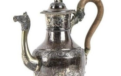 Italian silver coffee pot - Naples, 1824-1832, mark of