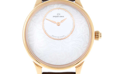 JAQUET DROZ - a limited edition 18ct rose gold Petite Heure Minute Art Deco wrist watch.