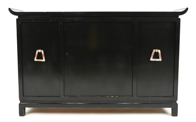 JAMES MONT MID-CENTURY PAGODA STYLE BAR CABINET