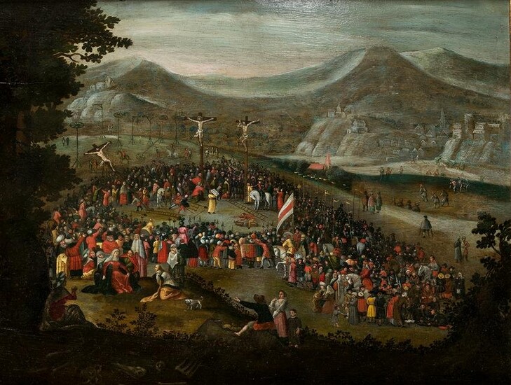 JAN PIETER BRUEGHEL (1628 / 1664) "Crucifixion"