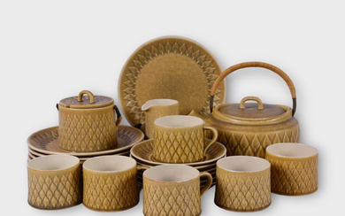 JENS QUISTGAARD. Tea set, stoneware “Relief”, Denmark.