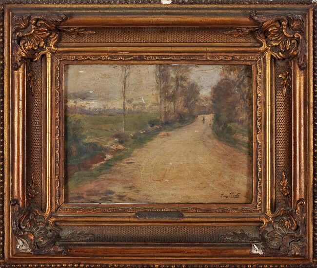 JOSÉ JÚLIO DE SOUSA PINTO - 1856-1939, Landscape with figure