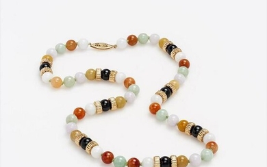 Jadeite Multicolor Bead Necklace