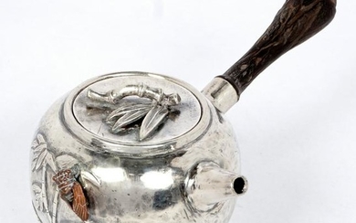 Japanese Mixed Metal Silver Teapot