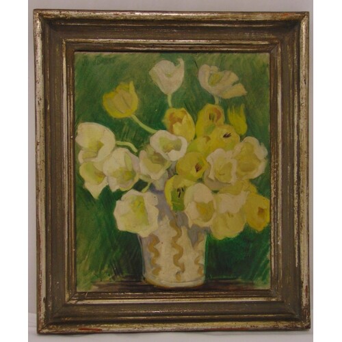 Jo Jones framed oil on canvas still life of flowers, signed ...