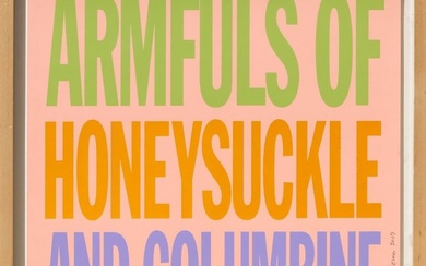 John Giorno, Armfuls of Honeysuckle and Columbine, Screenprint