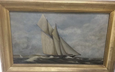 John Holden (20th century), oil on board, marine scene, gilt frame