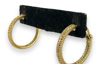 Judith Ripka Sterling Silver Earrings with Gold Wash