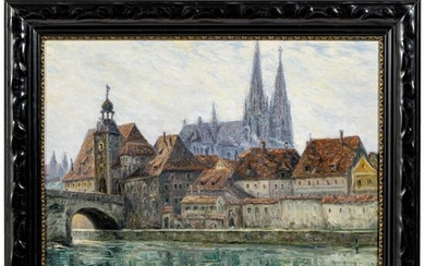Karl Freytag (1867 - 1926) - a painting "Regensburg"