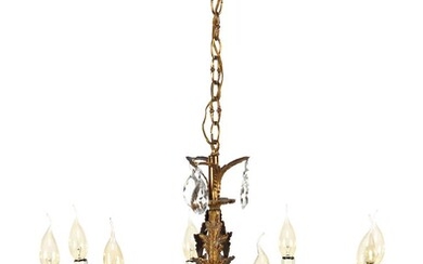 (-), Copper 8-arm chandelier with crystal icicles, 100...
