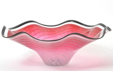 LaChaussee Hand-Blown Art Glass Bowl