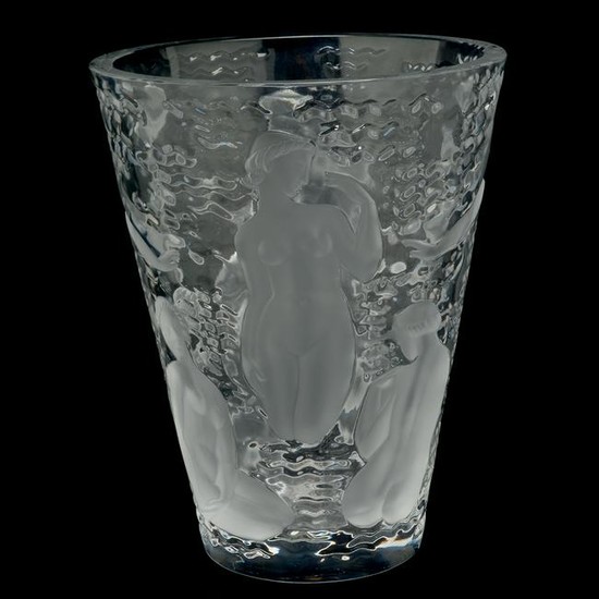 Lalique Ondines Crystal Vase.
