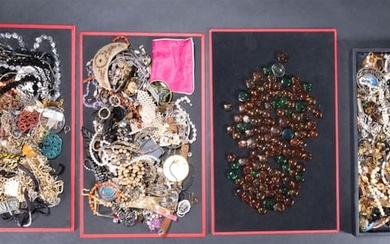 Large Unsearched Costume Jewelry Lot Pins Rings Bracelets