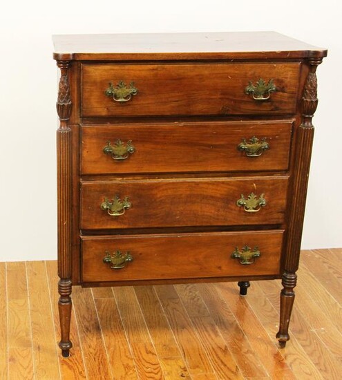Late 19thC Sheraton Four Drawer Chest