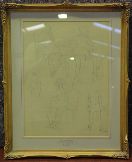 Laura Knight - 'Ballet Sketches', 20th century pencil, artist's name and title to mou