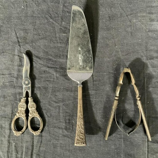Lot 3 STERLING SILVER Handled Kitchen Tools