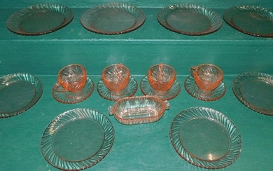 Lot Of Pink Glassware By Arcoroc