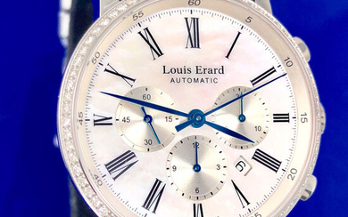 Louis Erard - 70 Diamonds for 0.68 Carat Automatic Chronograph Mother of Pearl Excellence Collection Swiss Made - 84234SE04.BDS93 - Women - BRAND NEW