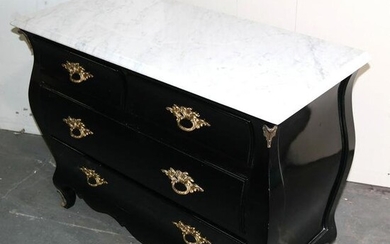 Louis XV-Style Black Lacquer Commode