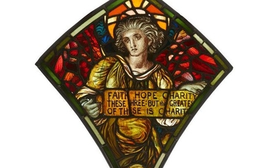 MANNER OF SELWYN IMAGE STAINED GLASS PANEL, CIRCA 1890