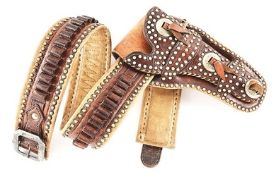MATCHING HOLSTER AND BELT BY R. T. FRAZIER, PUEBLO, COLORADO.