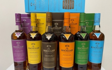 Macallan Edition No. 1 - No. 2 - No. 3 - No. 4 - No. 5 - No. 6 - Original bottling - 700ml - 6 bottles