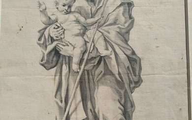Maestro italiano del '600 - San Giuseppe con Gesù bambino