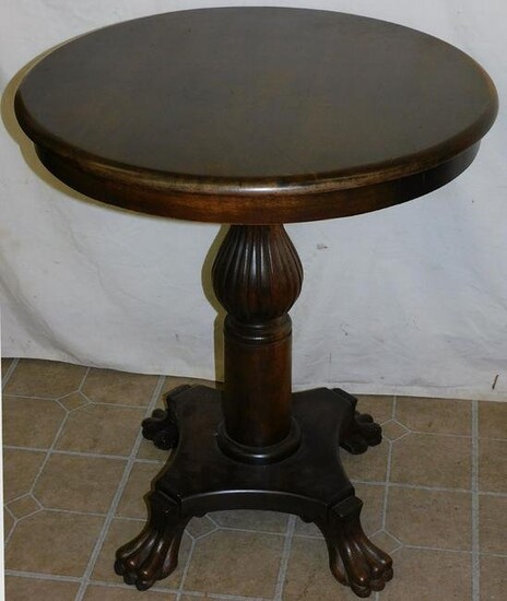 Mahogany Pedestal Claw Feet Tea Table