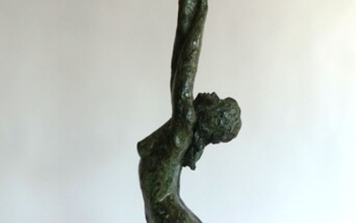 Marie-Joseph BOURRON (1931-2012) Danseuse. Epreuve en bronze à patine brun vert nuancé. Fonte d'edition numérotée...