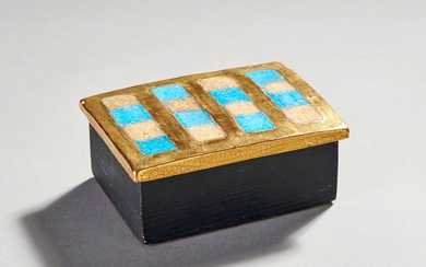Marie-Thérèse ESPELT dite Mithé ESPELT (1923-2020). Boîte à bijoux en bois teinté noir. Couvercle en...