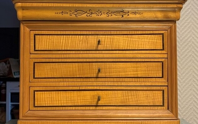 Master Cabinet: Chest of drawers (h. 26cm) - Charles X style - Ebony, Silkwood, Fruitwood - Around 1900